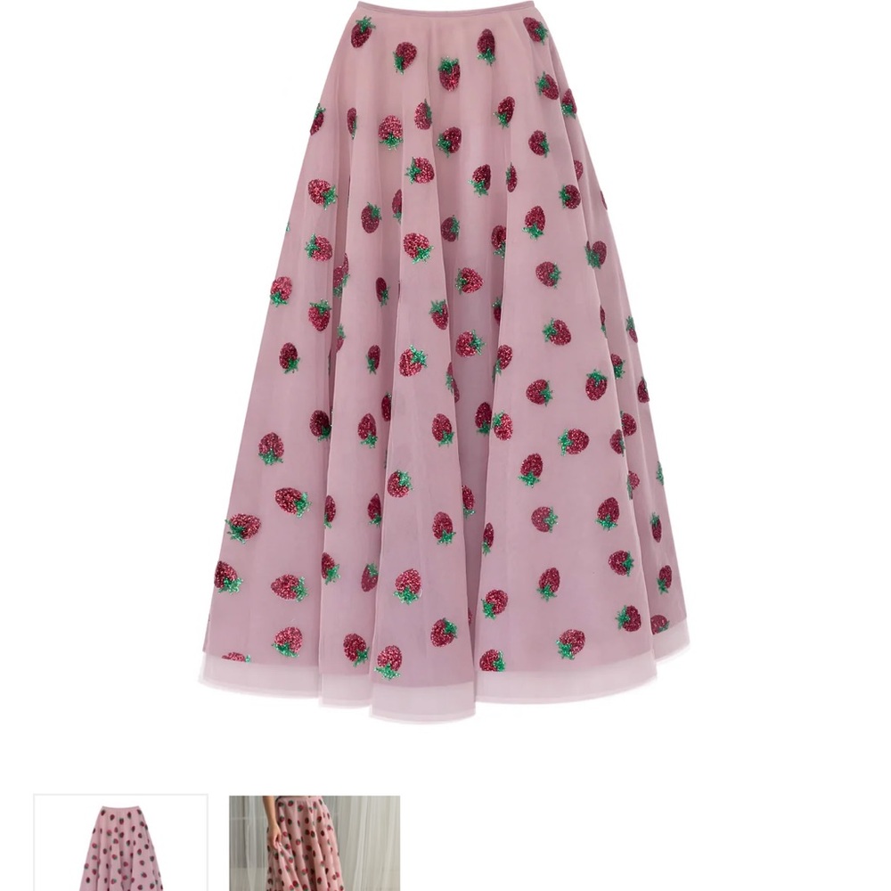 Lirika Matoshi Pink Floral A-Line Skirt